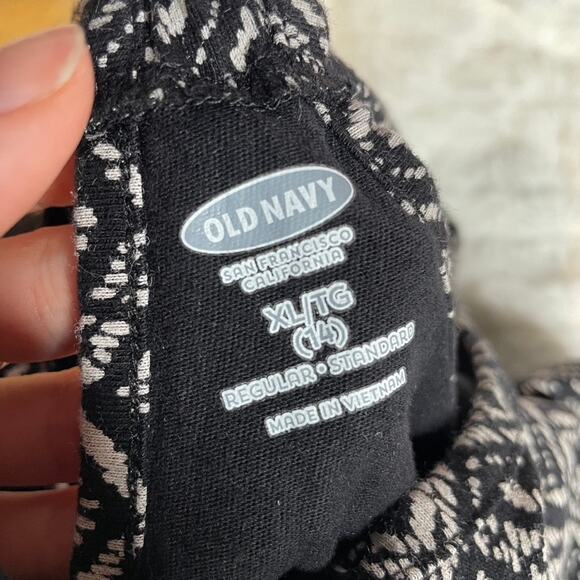 OLD NAVY Black White Cross Back Romper Extra Large XL Girls - Picture 2 of 4